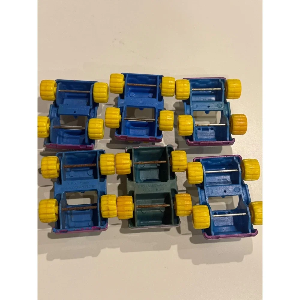 Vintage 1988 McDonalds Happy Meal Toy Lot 6 Jeep Cars Blue Teal Yellow 80s Retro